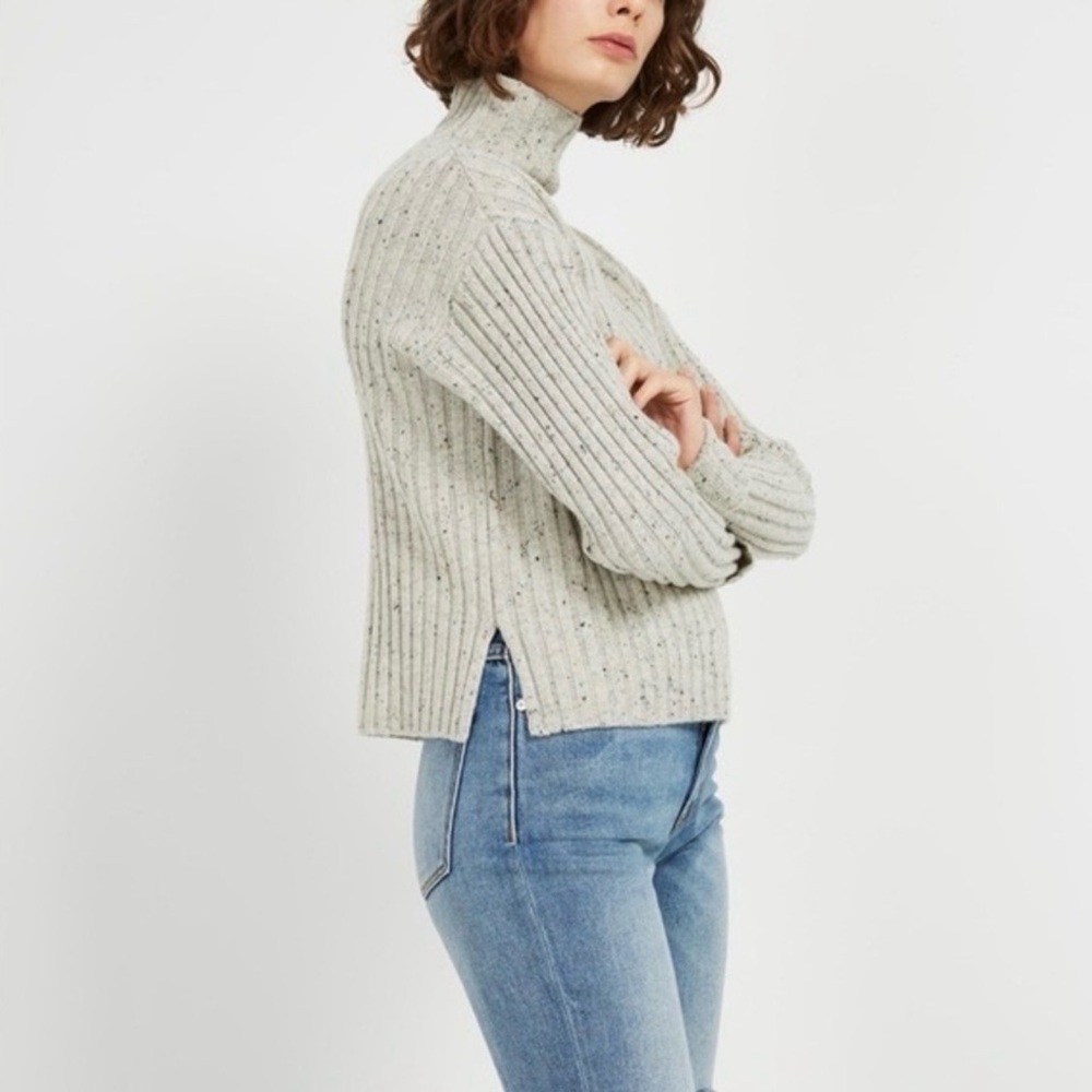 Frank & Oak speckled mock neck sweater
